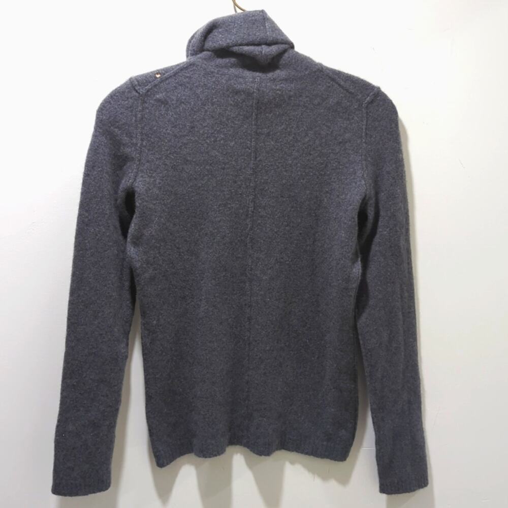 AQUA Cashmere Grey Turtleneck Sweater Women's Size S Charcoal Grey 100% Cashmere - Picture 2 of 8